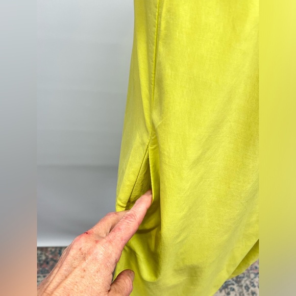 ESLEY Bright yellow ruffle front tank mini dress size M - Picture 7 of 12